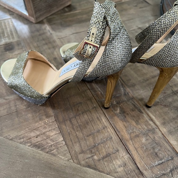 Jimmy Choo Kayden gold/silver glitter heels - Picture 4 of 10